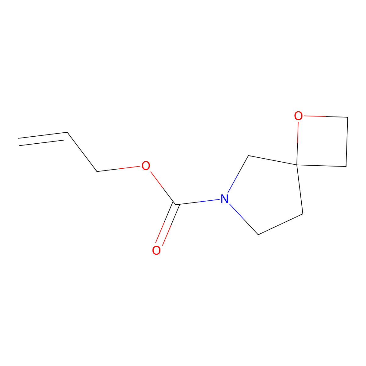 Prop-2-en-1-yl 1-oxa-6-azaspiro[3.4]octane-6-carboxylate molecular structure, CAS 2680765-67-5