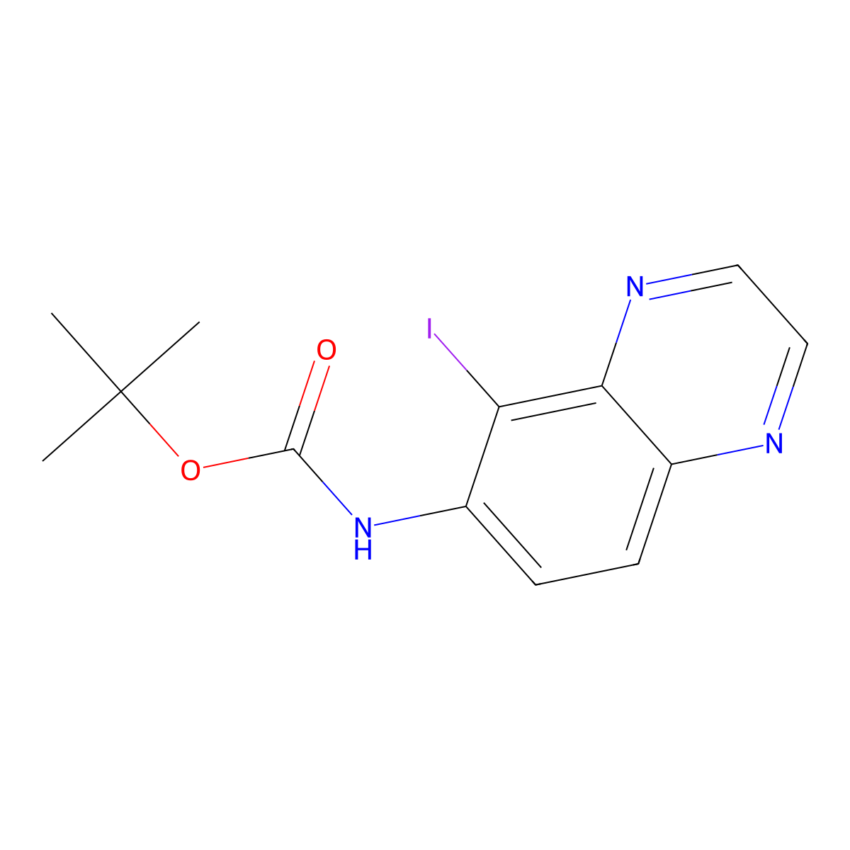 tert-butyl N-(5-iodoquinoxalin-6-yl)carbamate molecular structure, CAS 2680765-72-2