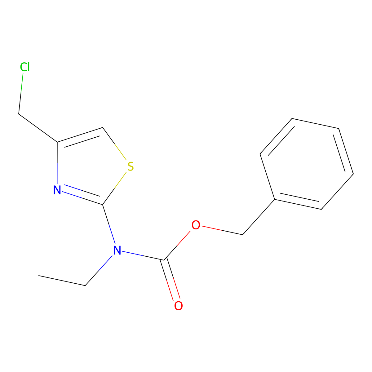 benzyl N-[4-(chloromethyl)-1,3-thiazol-2-yl]-N-ethylcarbamate molecular structure, CAS 2680765-77-7