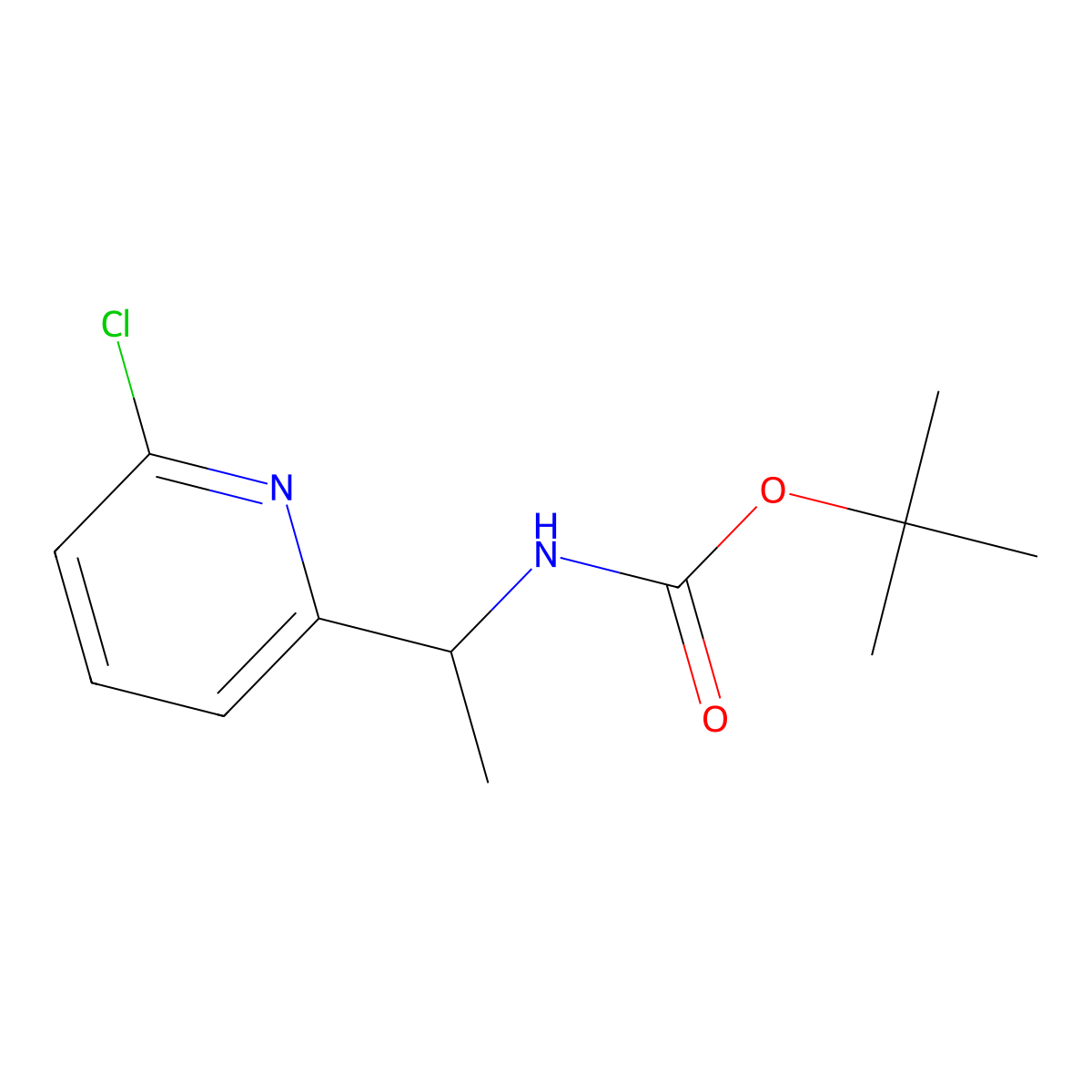tert-butyl N-[1-(6-chloropyridin-2-yl)ethyl]carbamate molecular structure, CAS 2680765-78-8