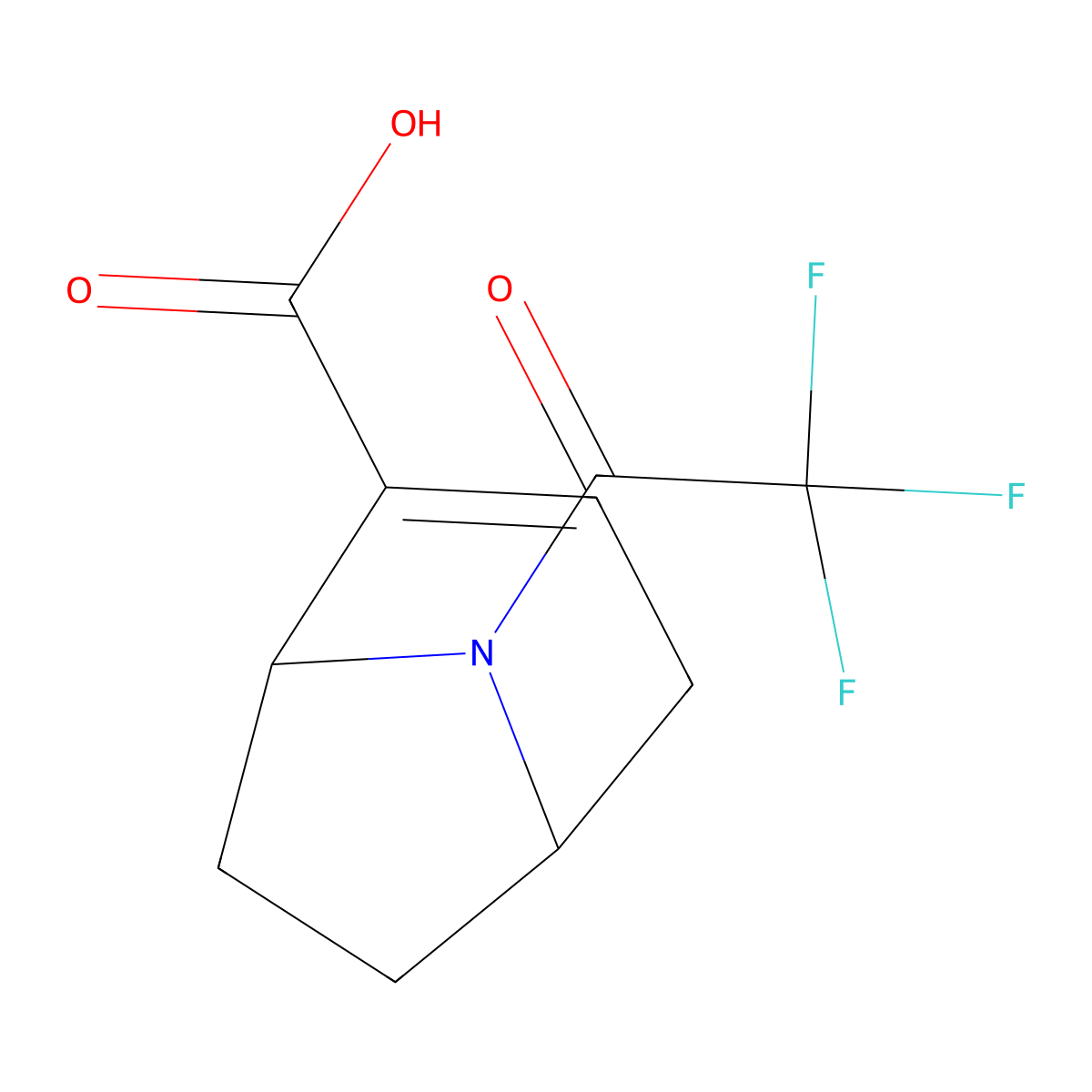 8-(2,2,2-Trifluoroacetyl)-8-azabicyclo[3.2.1]oct-2-ene-2-carboxylic acid molecular structure, CAS 2680765-84-6