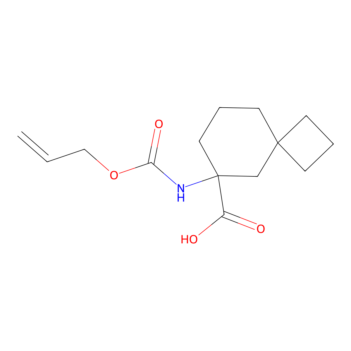 6-{[(Prop-2-en-1-yloxy)carbonyl]amino}spiro[3.5]nonane-6-carboxylic acid molecular structure, CAS 2680765-87-9