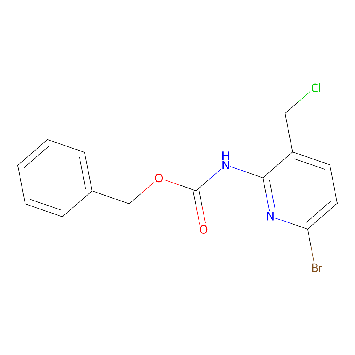 benzyl N-[6-bromo-3-(chloromethyl)pyridin-2-yl]carbamate molecular structure, CAS 2680765-95-9
