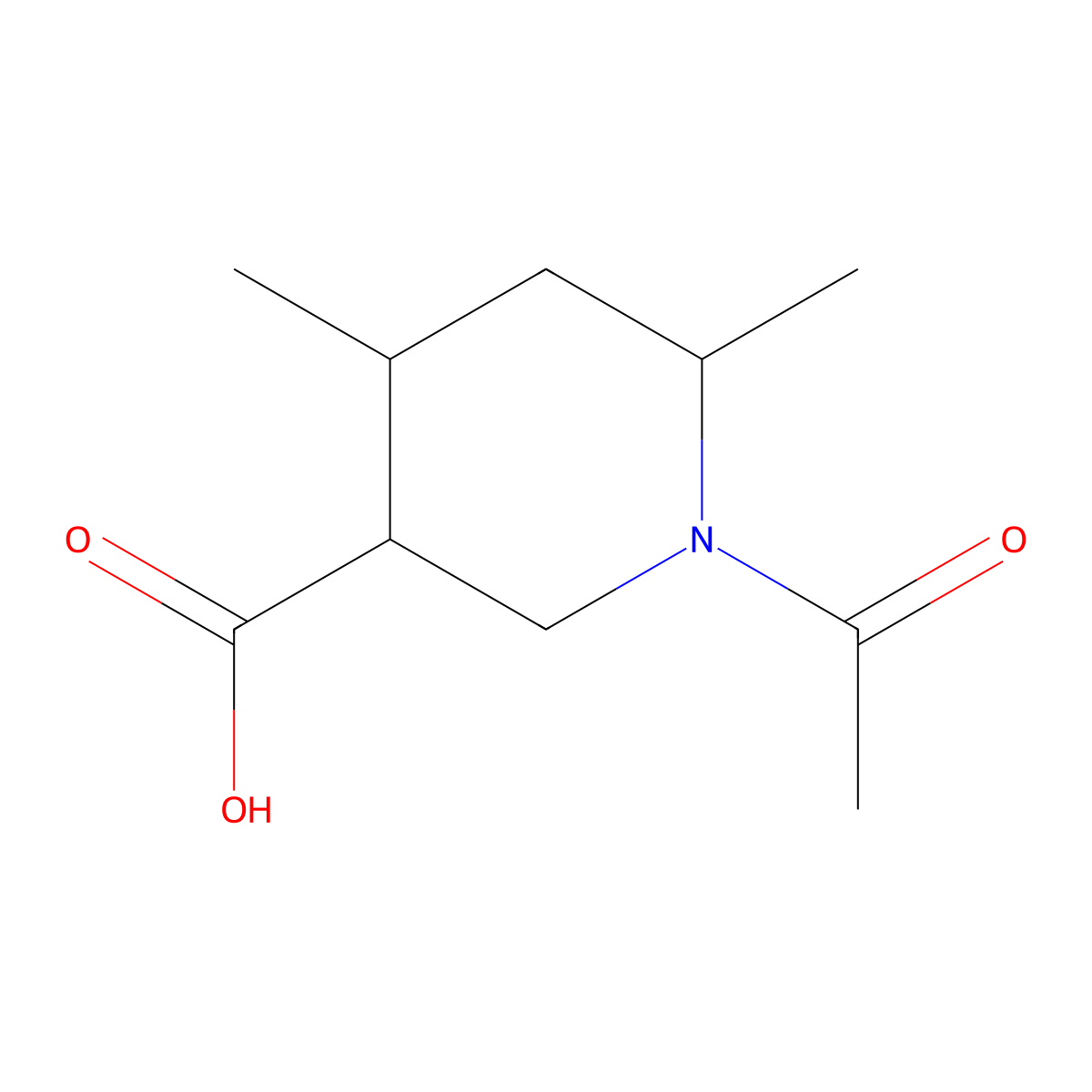 1-Acetyl-4,6-dimethylpiperidine-3-carboxylic acid molecular structure, CAS 2680765-96-0