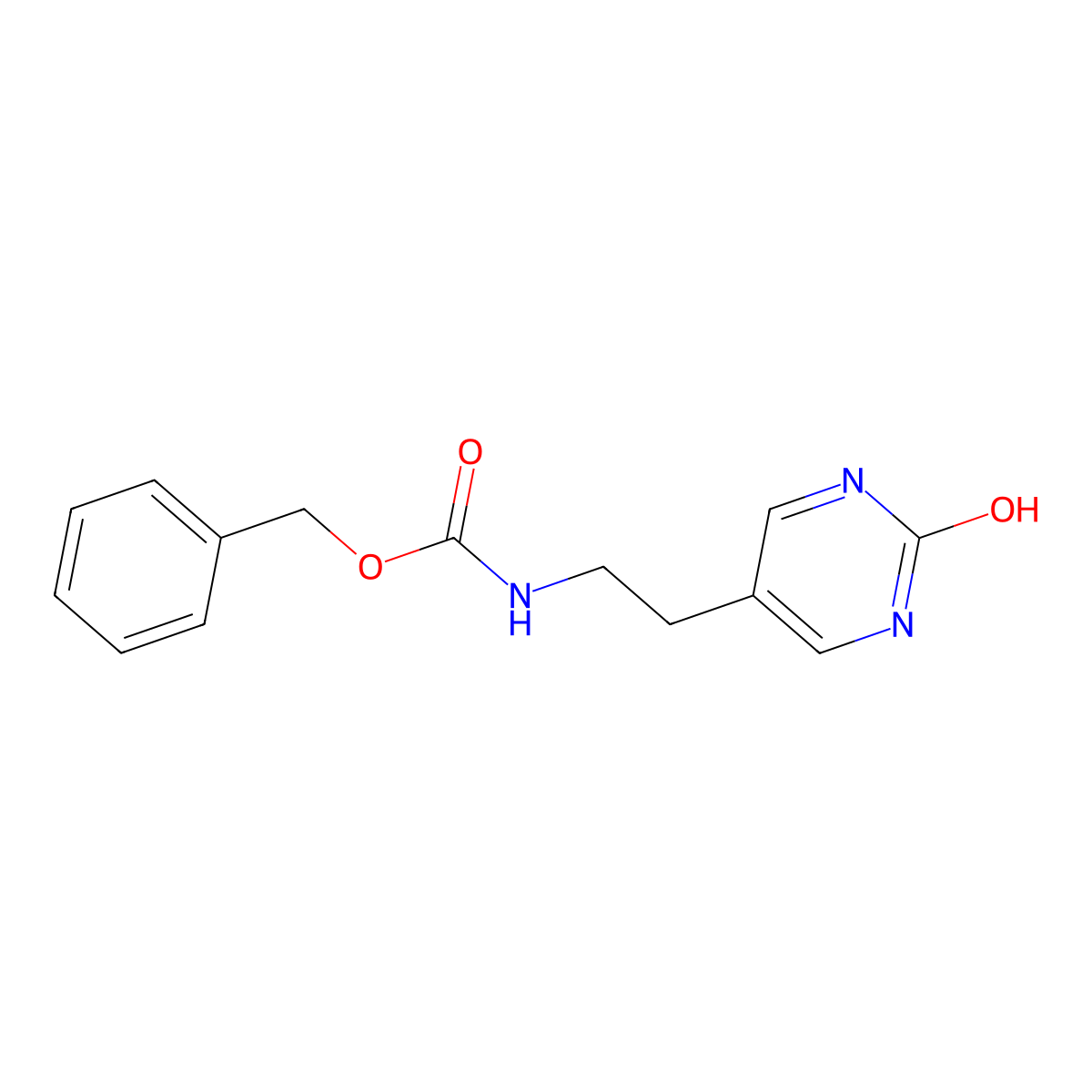 benzyl N-[2-(2-hydroxypyrimidin-5-yl)ethyl]carbamate molecular structure, CAS 2680766-18-9