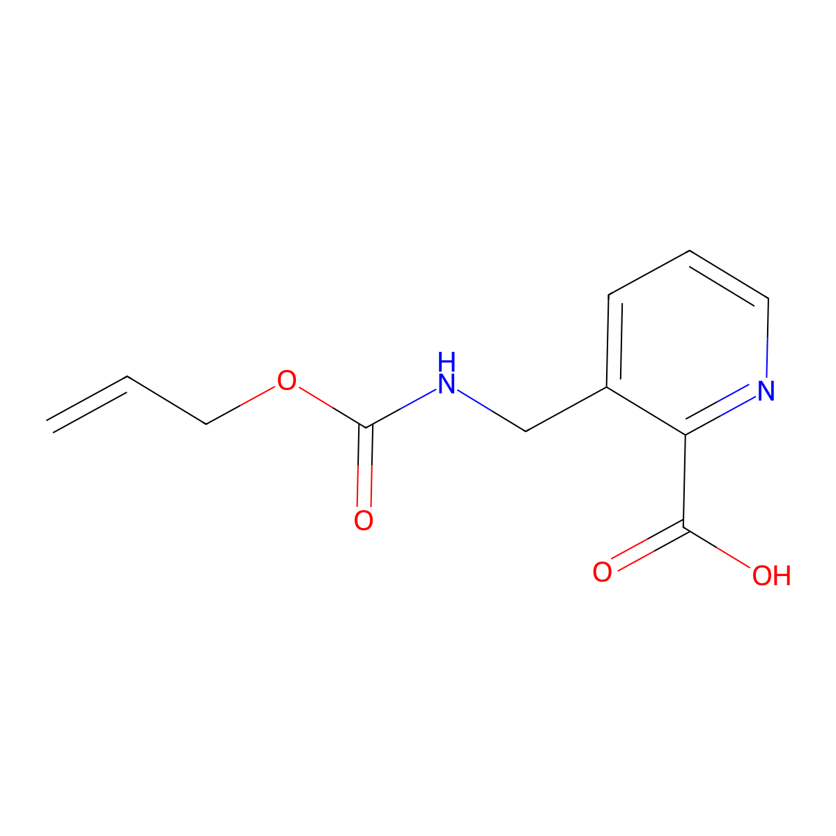 3-({[(Prop-2-en-1-yloxy)carbonyl]amino}methyl)pyridine-2-carboxylic acid molecular structure, CAS 2680766-25-8