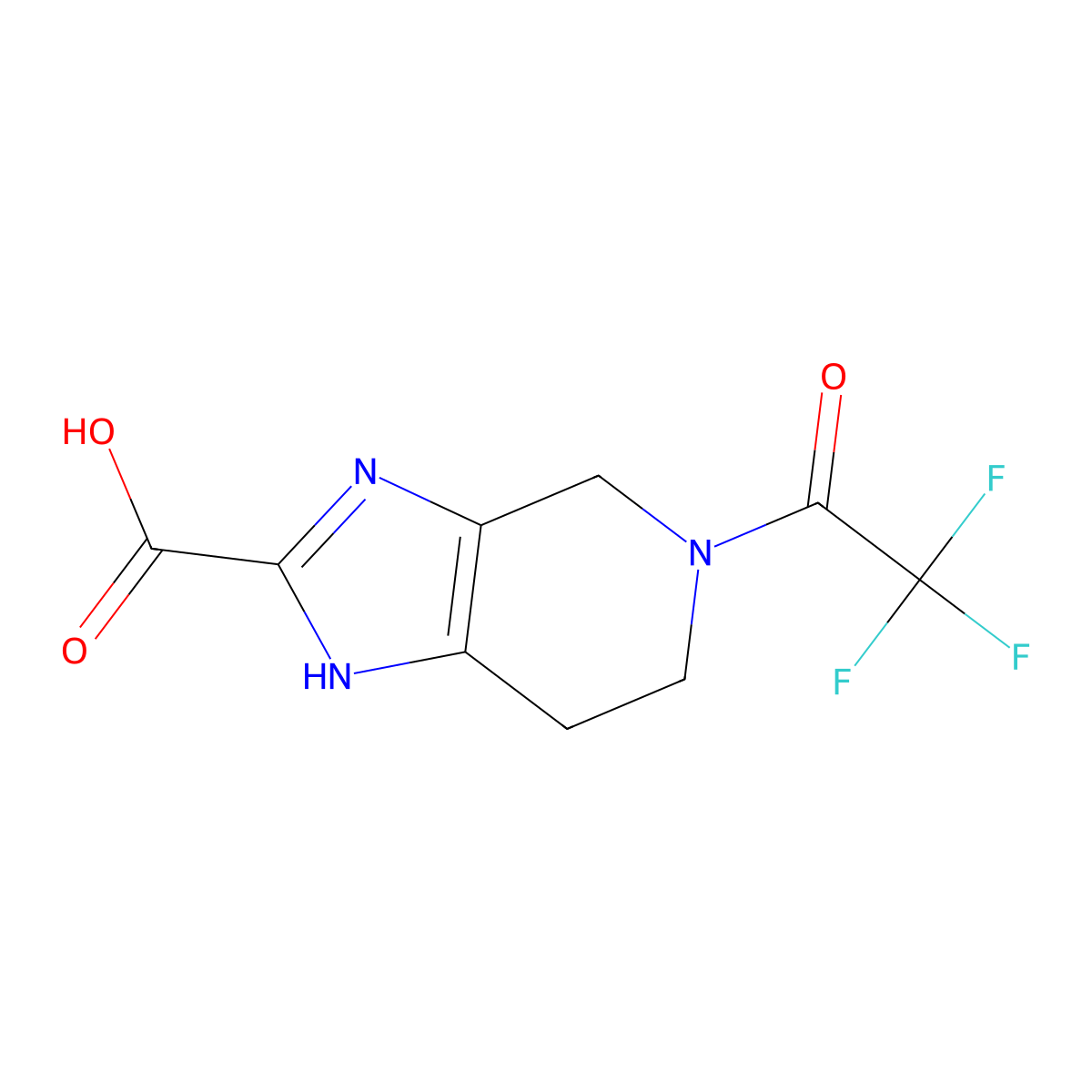 5-(2,2,2-trifluoroacetyl)-1H,4H,5H,6H,7H-imidazo[4,5-c]pyridine-2-carboxylic acid molecular structure, CAS 2680766-30-5