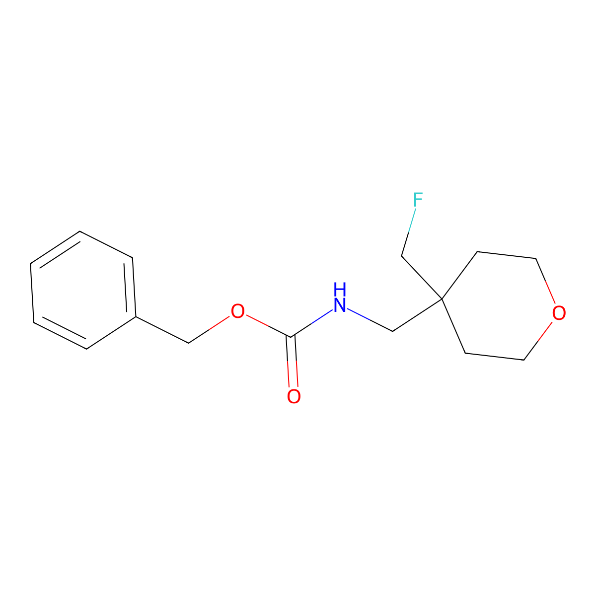 benzyl N-{[4-(fluoromethyl)oxan-4-yl]methyl}carbamate molecular structure, CAS 2680766-45-2