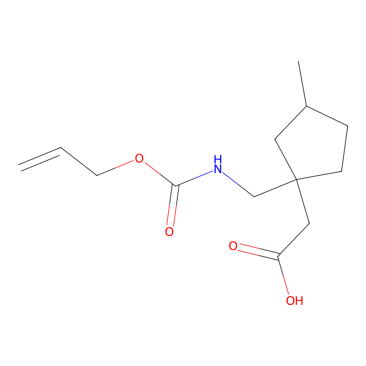 2-[3-Methyl-1-({[(prop-2-en-1-yloxy)carbonyl]amino}methyl)cyclopentyl]acetic acid molecular structure, CAS 2680766-46-3