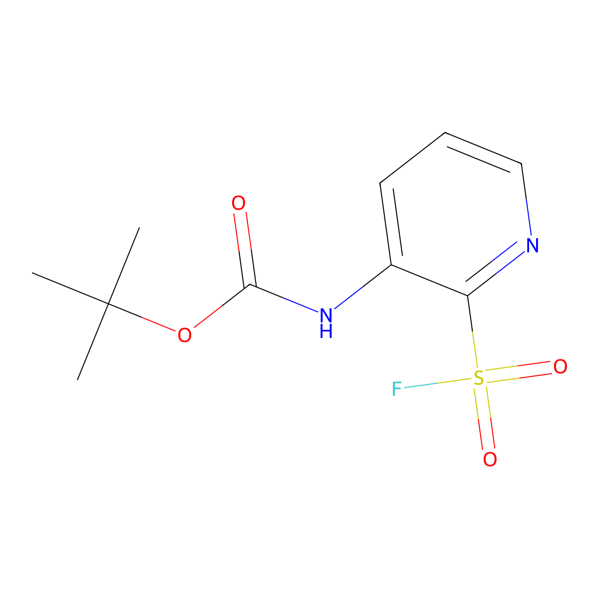 tert-butyl N-[2-(fluorosulfonyl)pyridin-3-yl]carbamate molecular structure, CAS 2680766-49-6