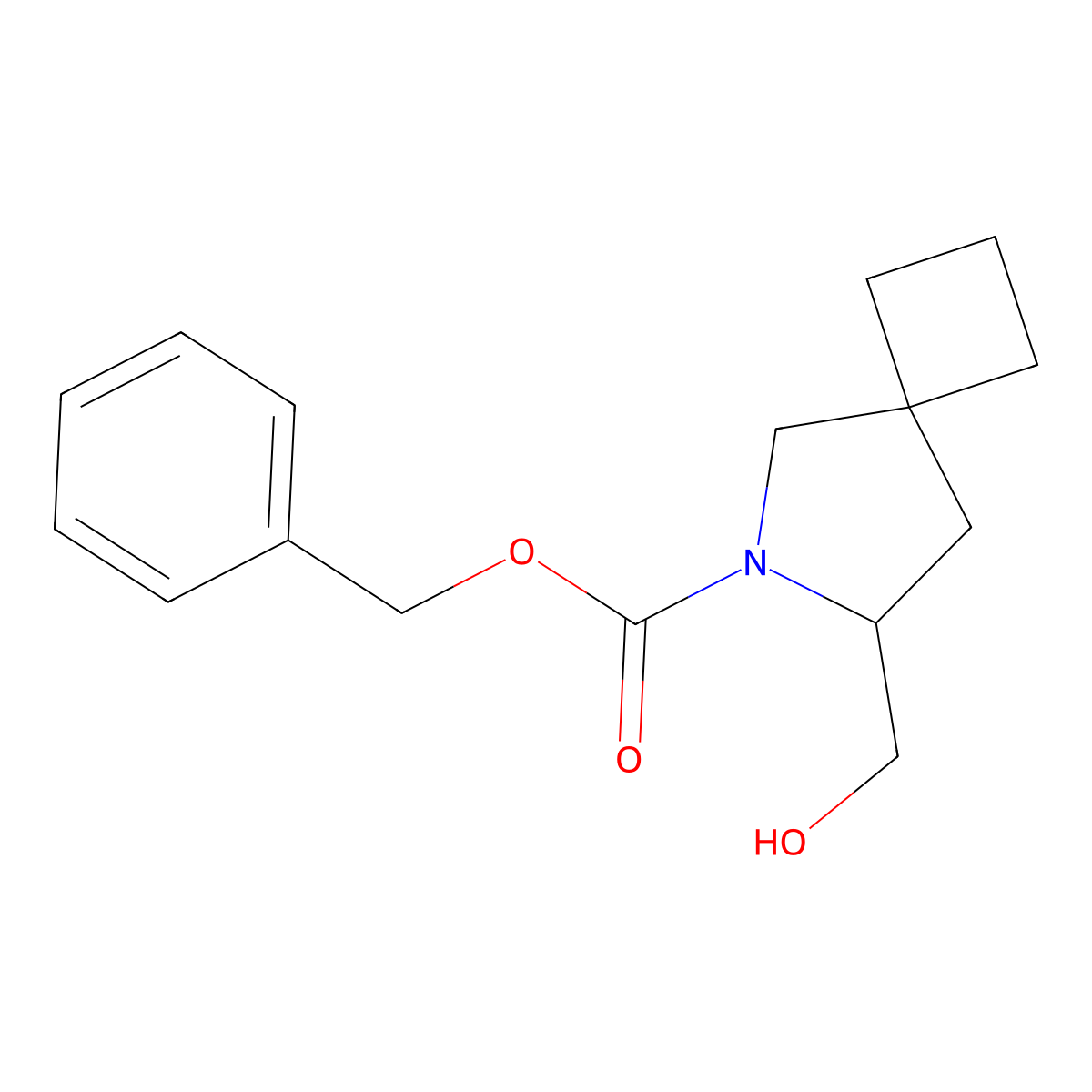 Benzyl 7-(hydroxymethyl)-6-azaspiro[3.4]octane-6-carboxylate molecular structure, CAS 2680766-59-8