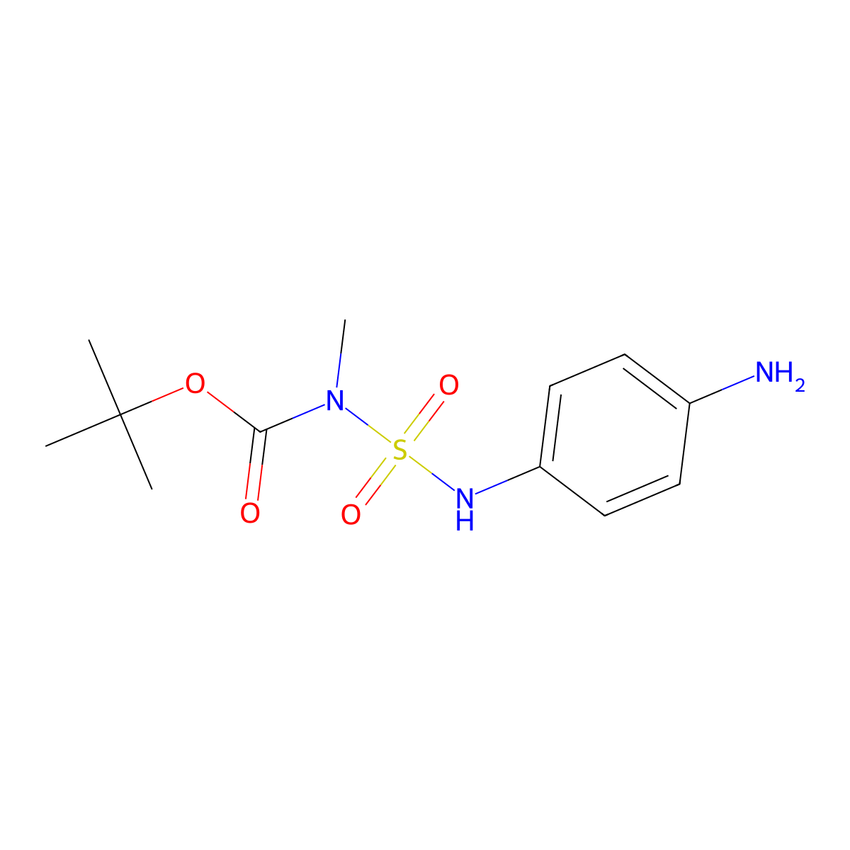 tert-butyl N-[(4-aminophenyl)sulfamoyl]-N-methylcarbamate molecular structure, CAS 2680766-66-7