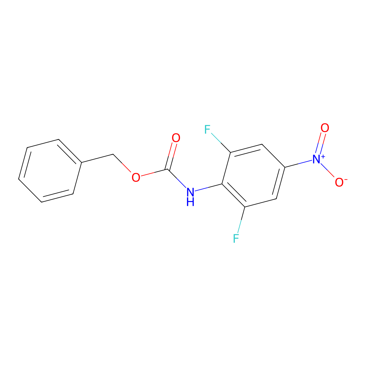 benzyl N-(2,6-difluoro-4-nitrophenyl)carbamate molecular structure, CAS 2680766-75-8