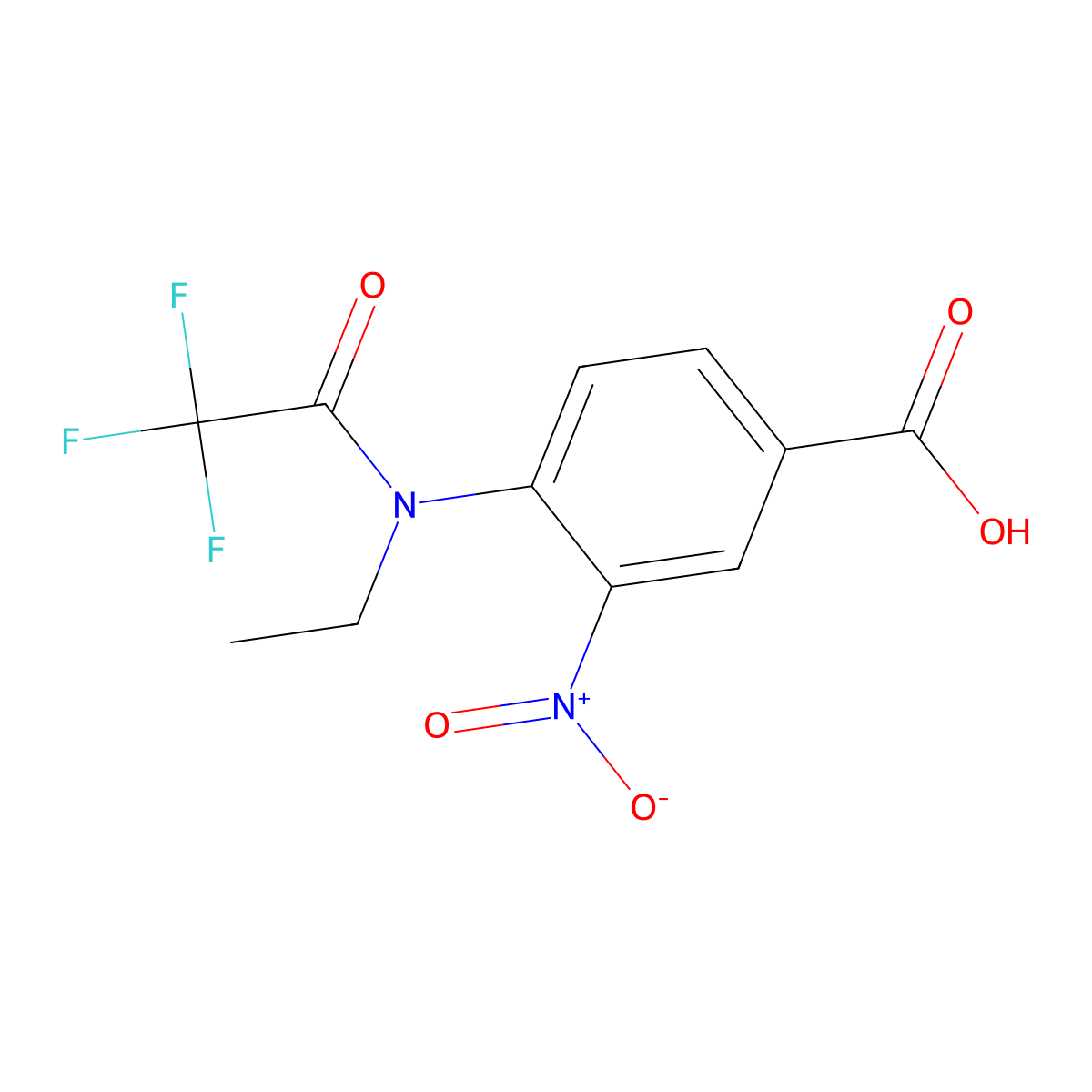 4-(N-ethyl-2,2,2-trifluoroacetamido)-3-nitrobenzoic acid molecular structure, CAS 2680766-77-0