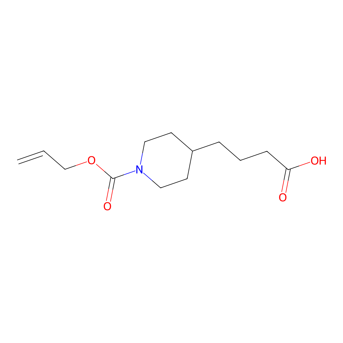 4-{1-[(Prop-2-en-1-yloxy)carbonyl]piperidin-4-yl}butanoic acid molecular structure, CAS 2680766-79-2