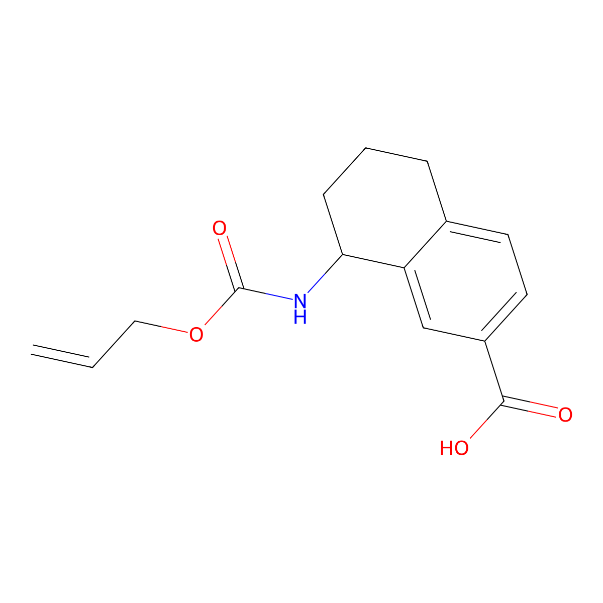8-{[(Prop-2-en-1-yloxy)carbonyl]amino}-5,6,7,8-tetrahydronaphthalene-2-carboxylic acid molecular structure, CAS 2680766-95-2