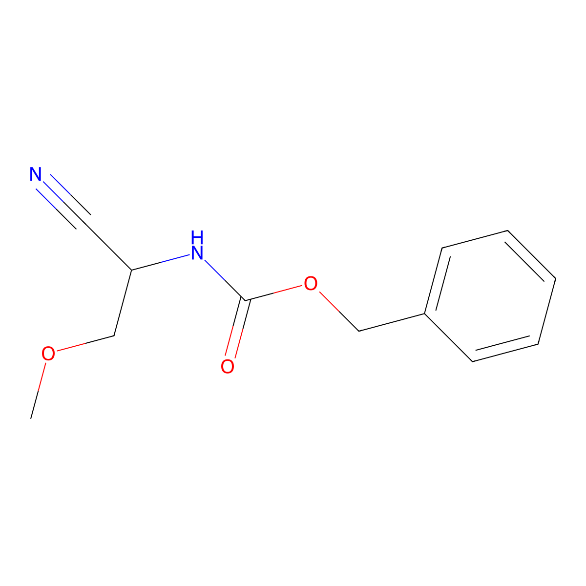 benzyl N-(1-cyano-2-methoxyethyl)carbamate molecular structure, CAS 2680767-01-3