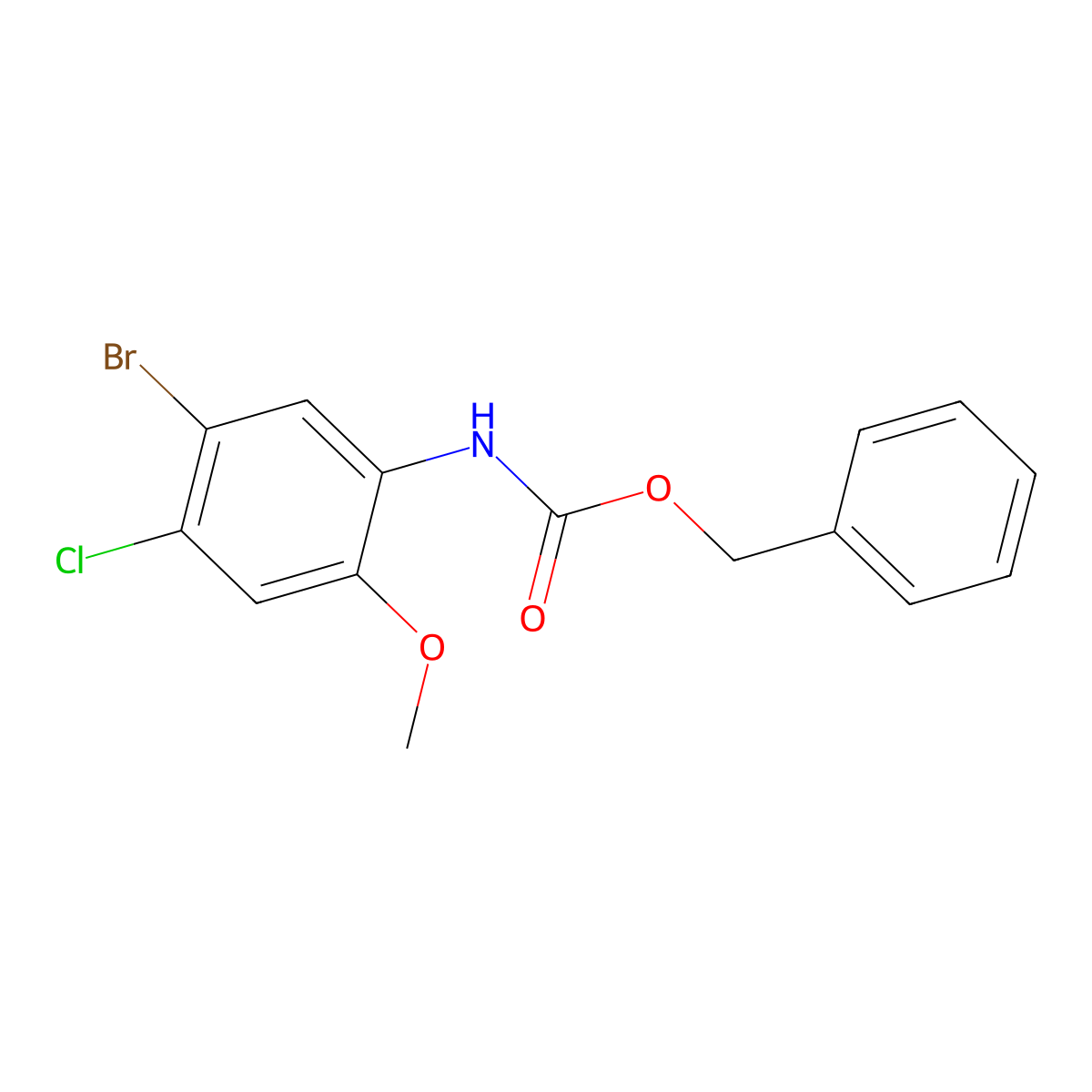benzyl N-(5-bromo-4-chloro-2-methoxyphenyl)carbamate molecular structure, CAS 2680767-03-5