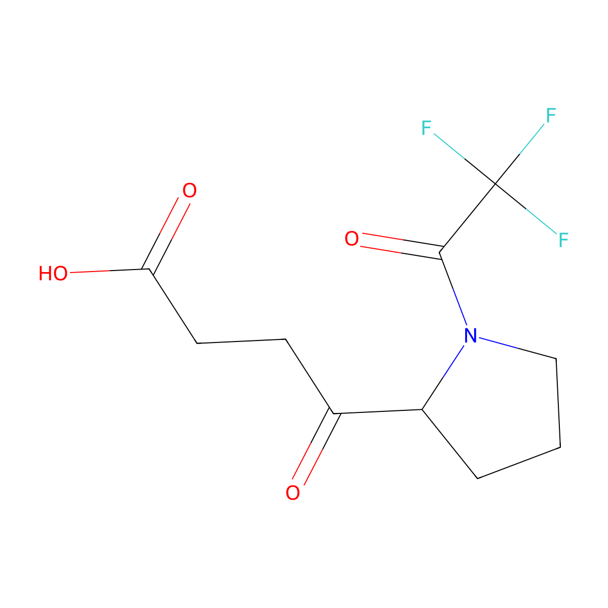 4-Oxo-4-[1-(2,2,2-trifluoroacetyl)pyrrolidin-2-yl]butanoic acid molecular structure, CAS 2680767-06-8