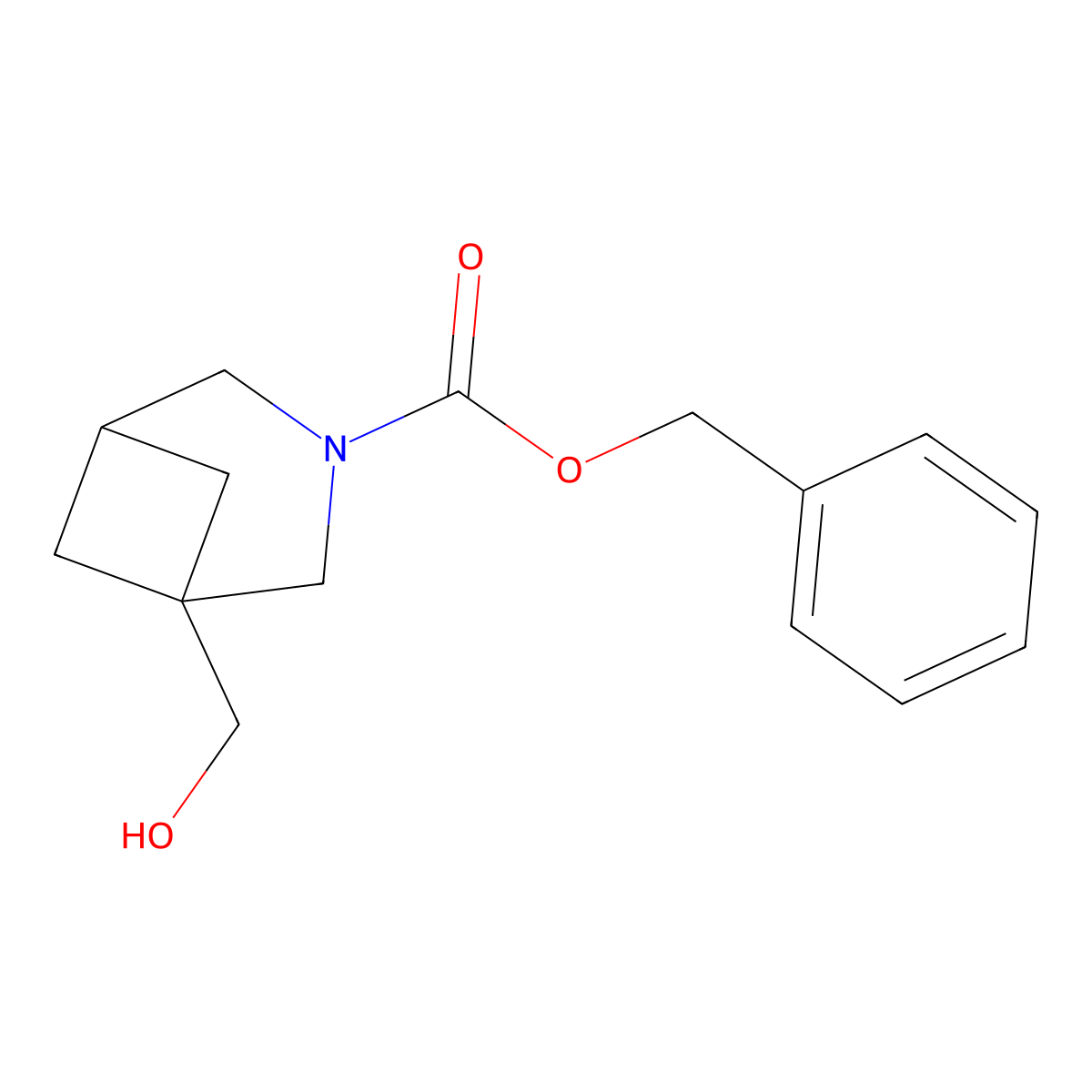 Benzyl 1-(hydroxymethyl)-3-azabicyclo[3.1.1]heptane-3-carboxylate molecular structure, CAS 2680767-13-7