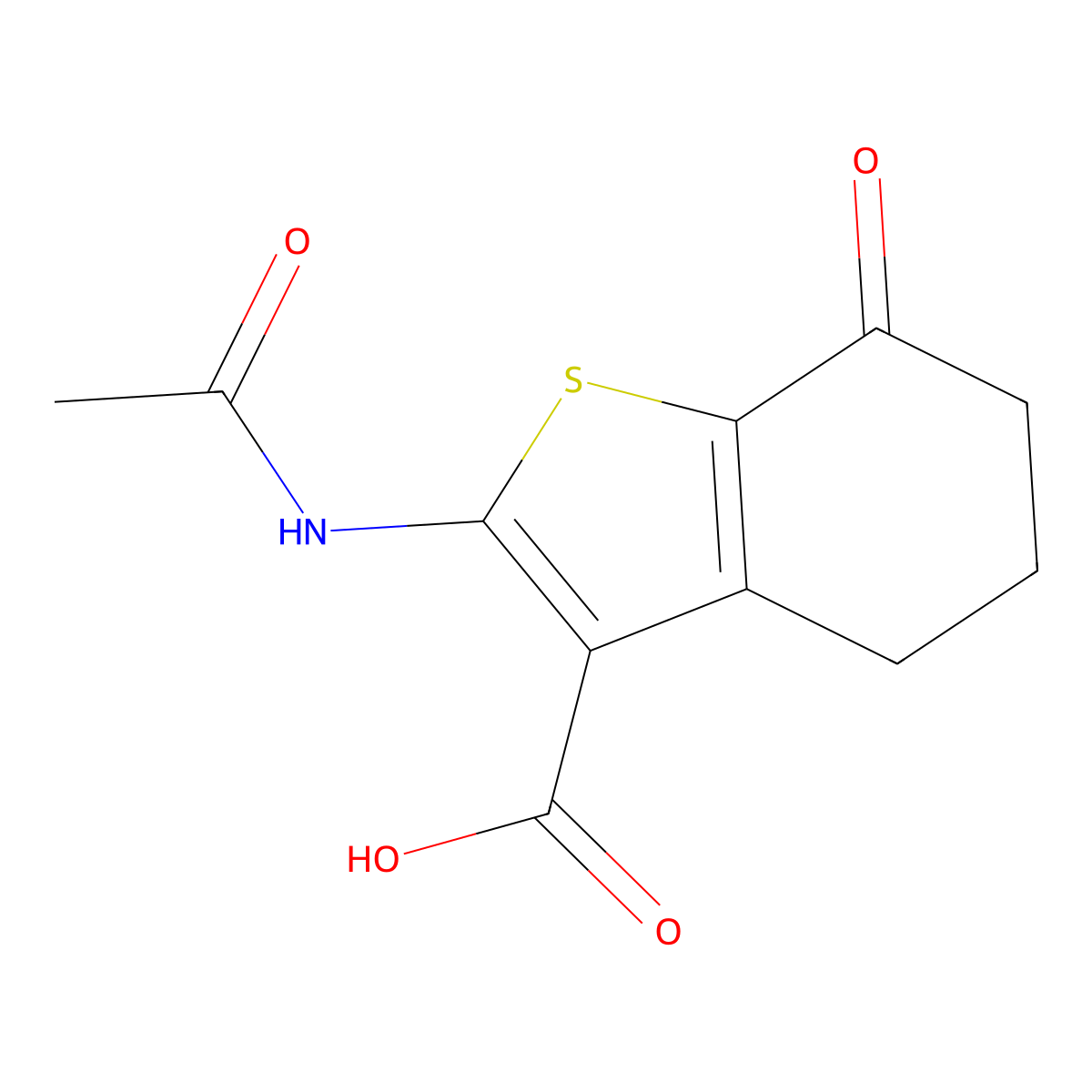 2-Acetamido-7-oxo-4,5,6,7-tetrahydro-1-benzothiophene-3-carboxylic acid molecular structure, CAS 2680767-14-8