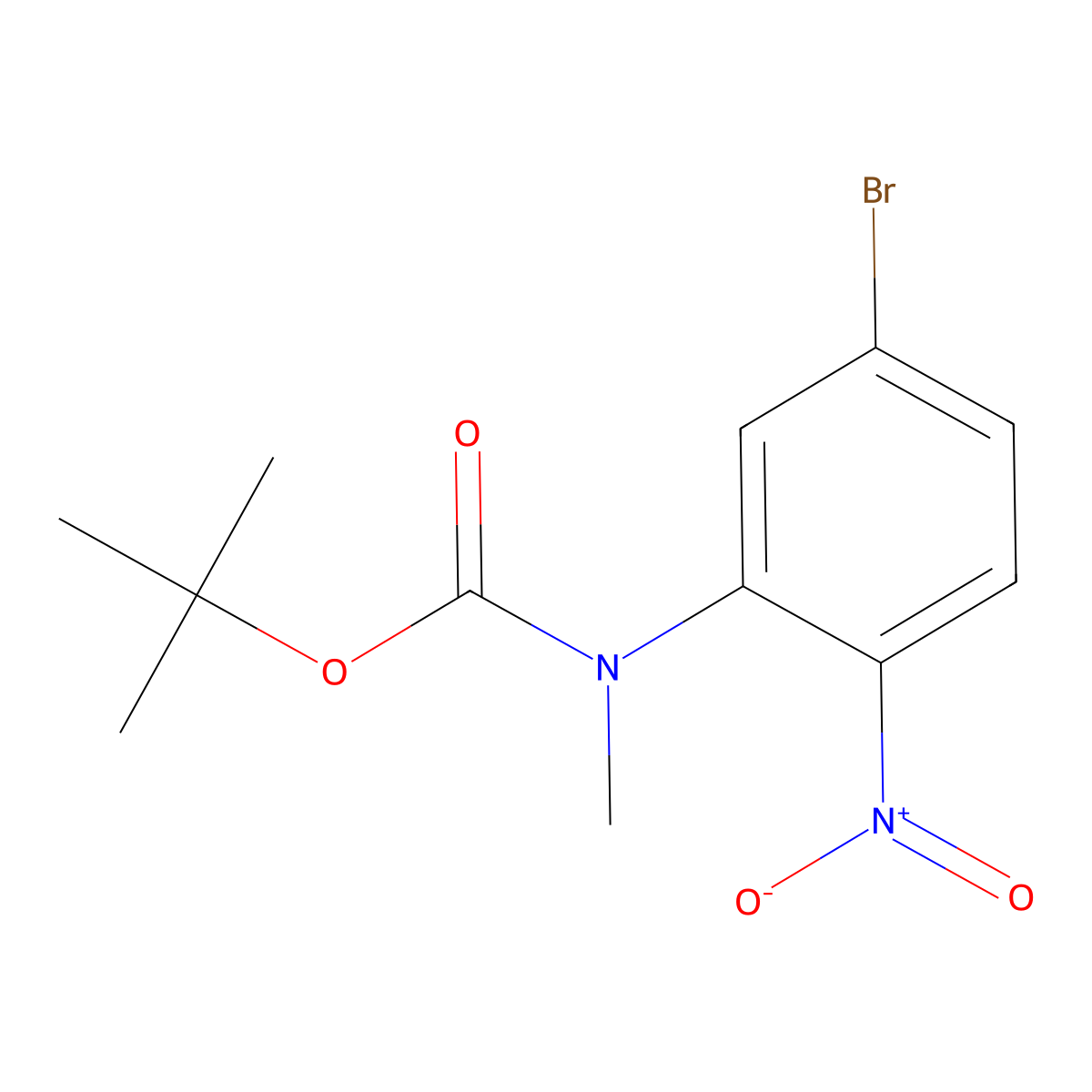 tert-butyl N-(5-bromo-2-nitrophenyl)-N-methylcarbamate molecular structure, CAS 2680767-16-0