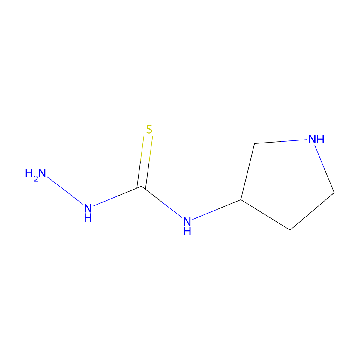 3-Amino-1-(pyrrolidin-3-yl)thiourea molecular structure, CAS 2680767-27-3