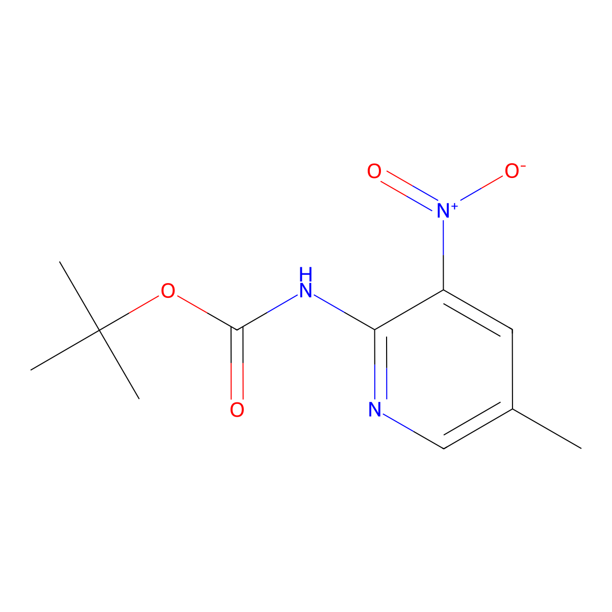 tert-butyl N-(5-methyl-3-nitropyridin-2-yl)carbamate molecular structure, CAS 2680767-30-8