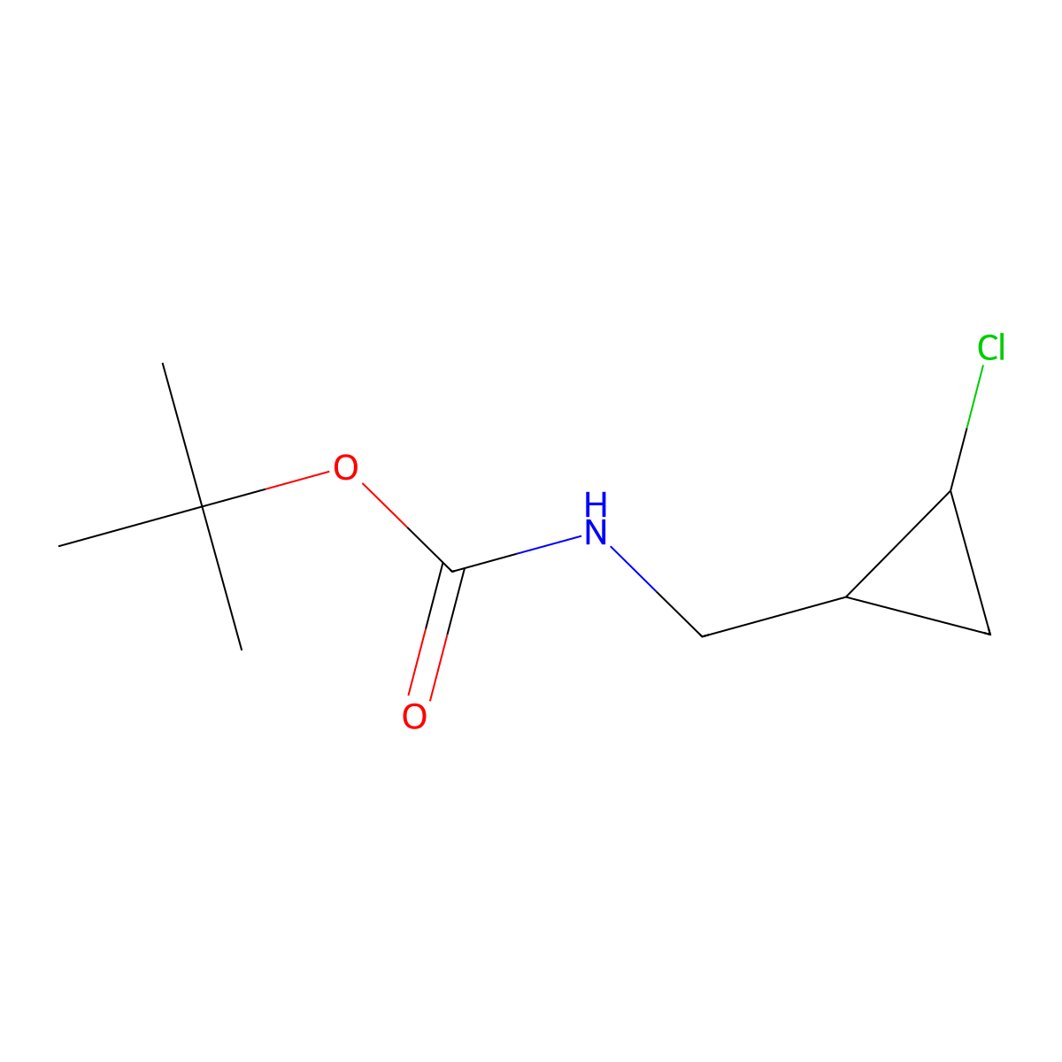 tert-butyl N-[(2-chlorocyclopropyl)methyl]carbamate molecular structure, CAS 2680767-39-7