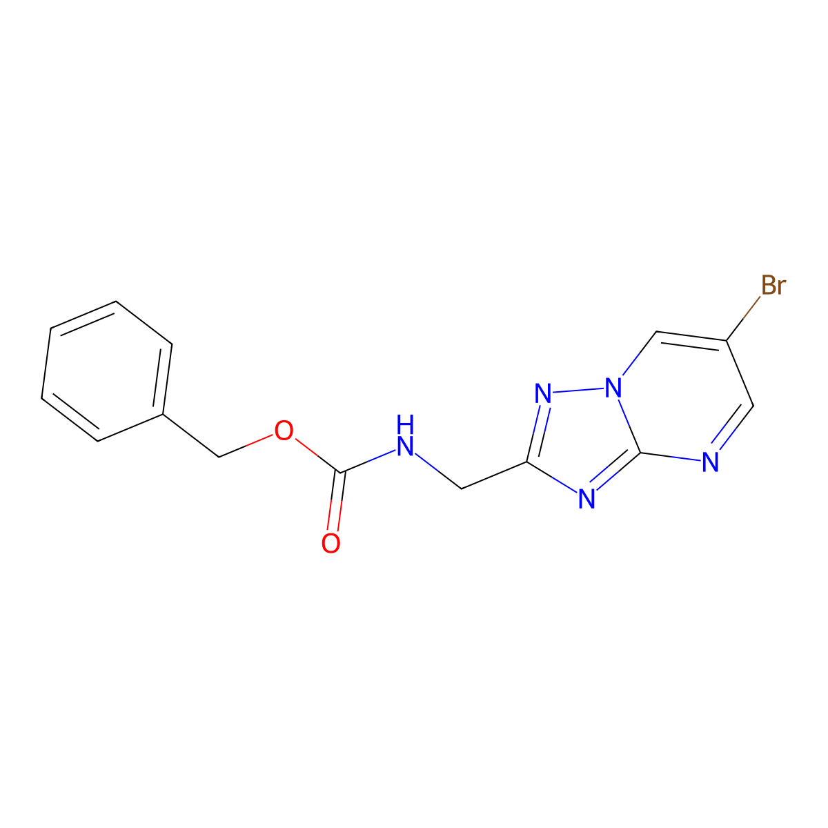 benzyl N-({6-bromo-[1,2,4]triazolo[1,5-a]pyrimidin-2-yl}methyl)carbamate molecular structure, CAS 2680767-40-0