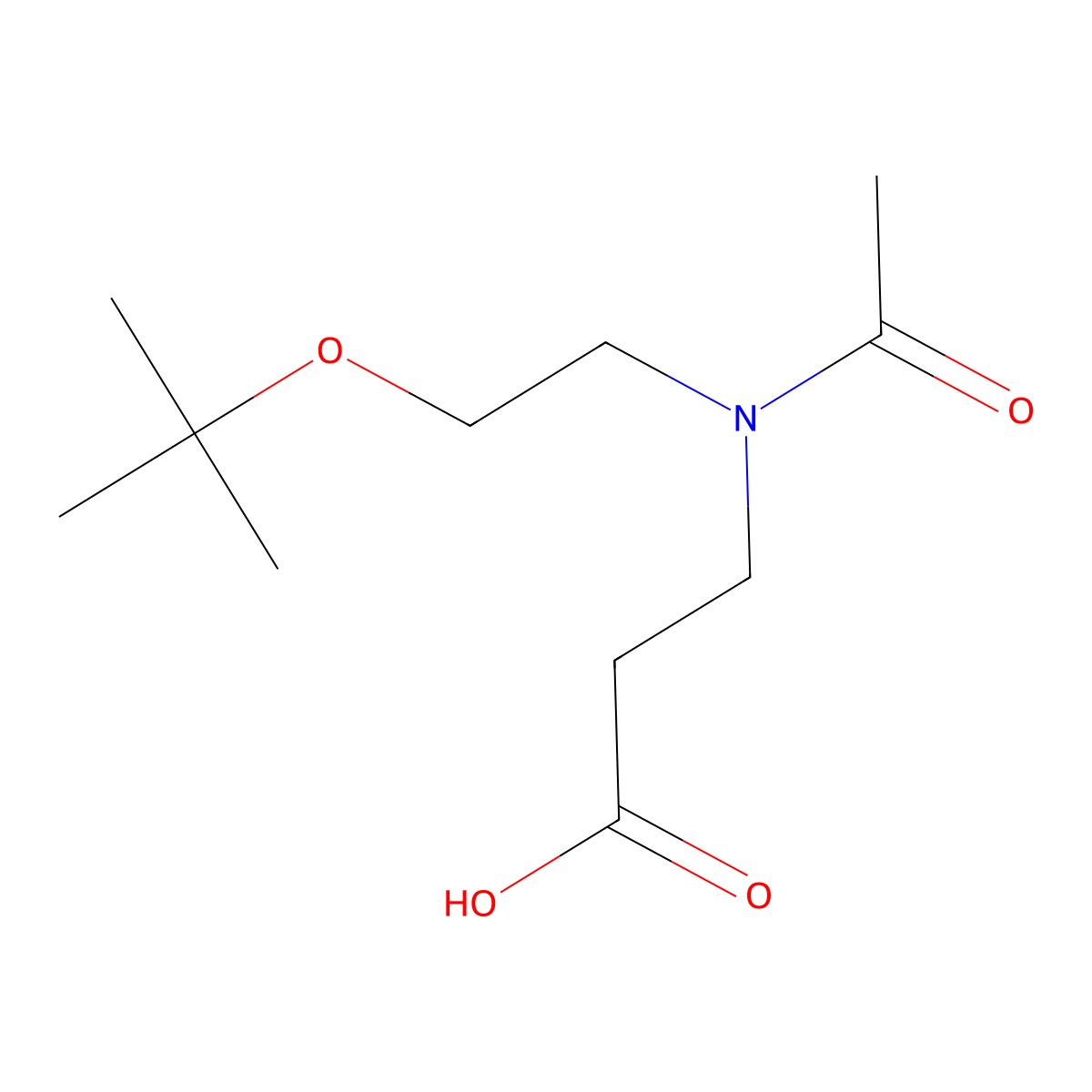 3-{N-[2-(tert-butoxy)ethyl]acetamido}propanoic acid molecular structure, CAS 2680767-44-4