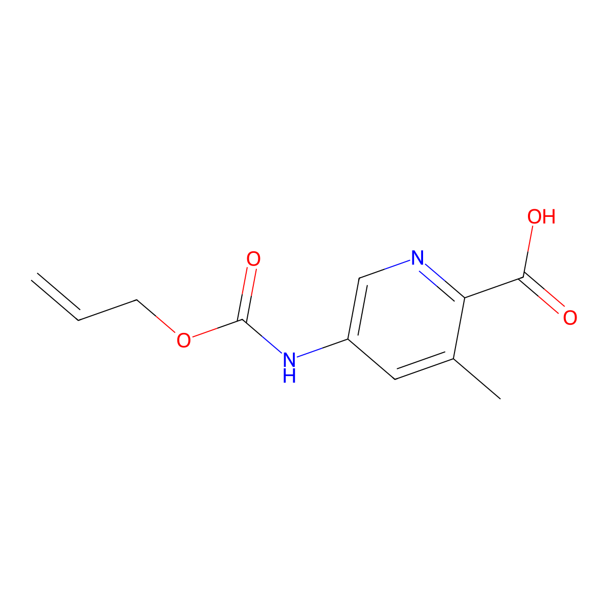 3-Methyl-5-{[(prop-2-en-1-yloxy)carbonyl]amino}pyridine-2-carboxylic acid molecular structure, CAS 2680767-45-5