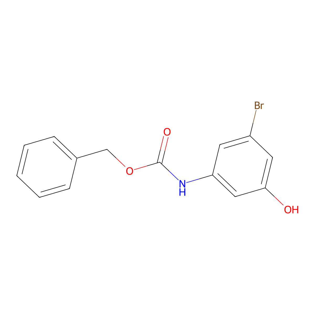 benzyl N-(3-bromo-5-hydroxyphenyl)carbamate molecular structure, CAS 2680767-47-7
