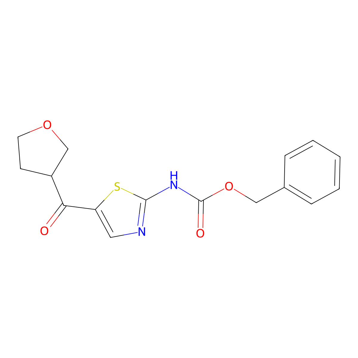 benzyl N-[5-(oxolane-3-carbonyl)-1,3-thiazol-2-yl]carbamate molecular structure, CAS 2680767-50-2