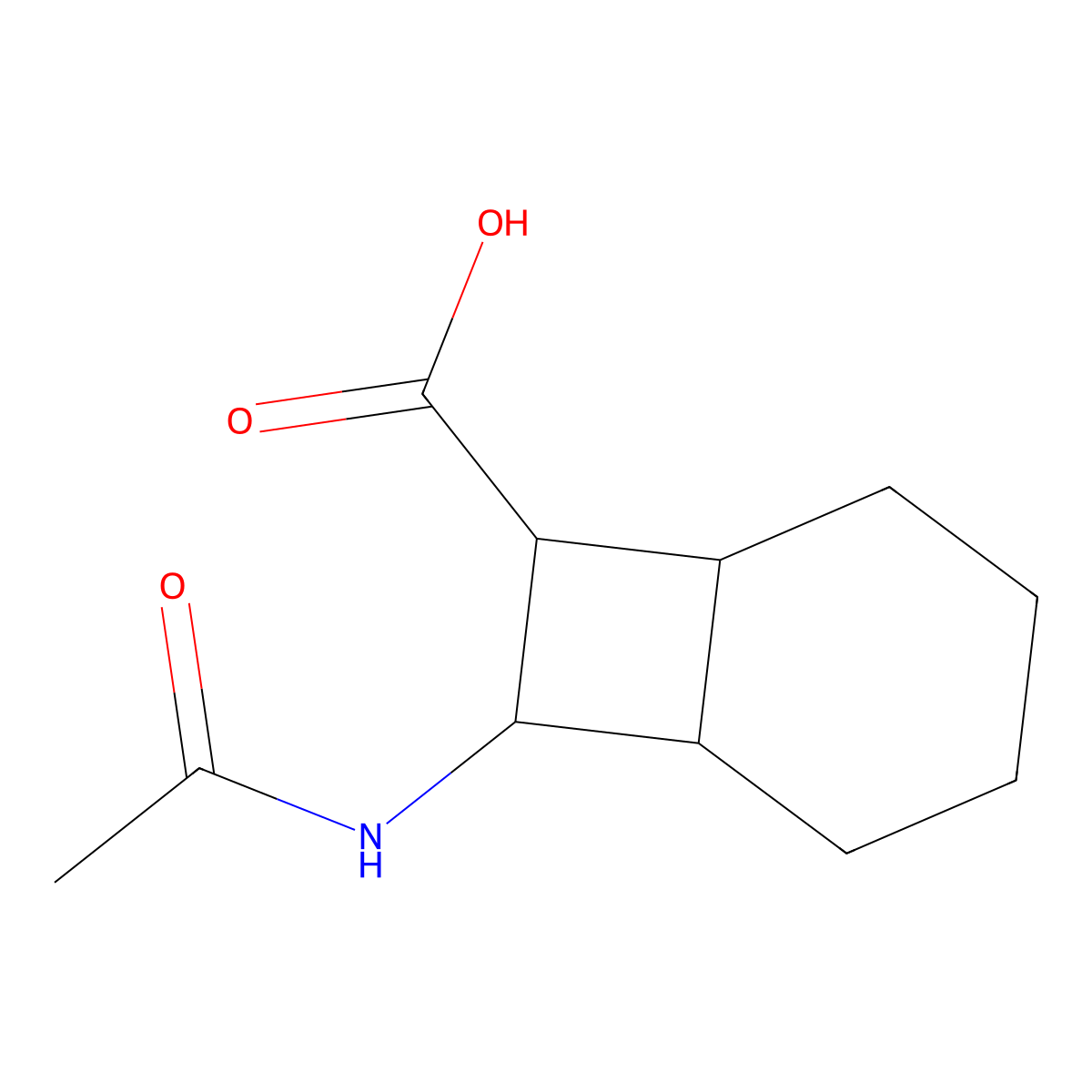 8-Acetamidobicyclo[4.2.0]octane-7-carboxylic acid molecular structure, CAS 2680767-58-0