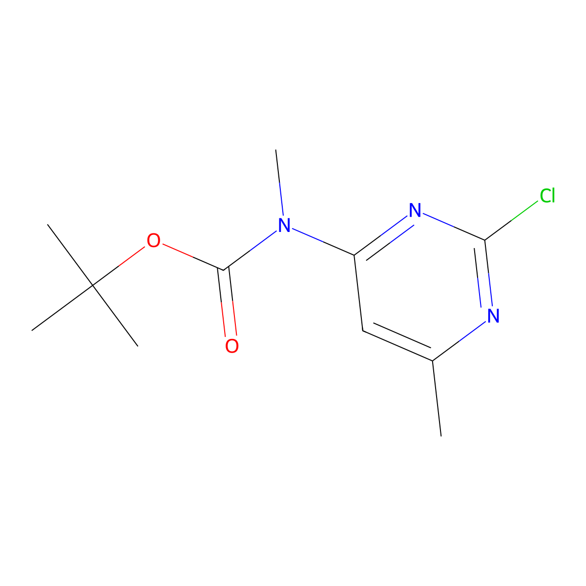 tert-butyl N-(2-chloro-6-methylpyrimidin-4-yl)-N-methylcarbamate molecular structure, CAS 2680767-66-0