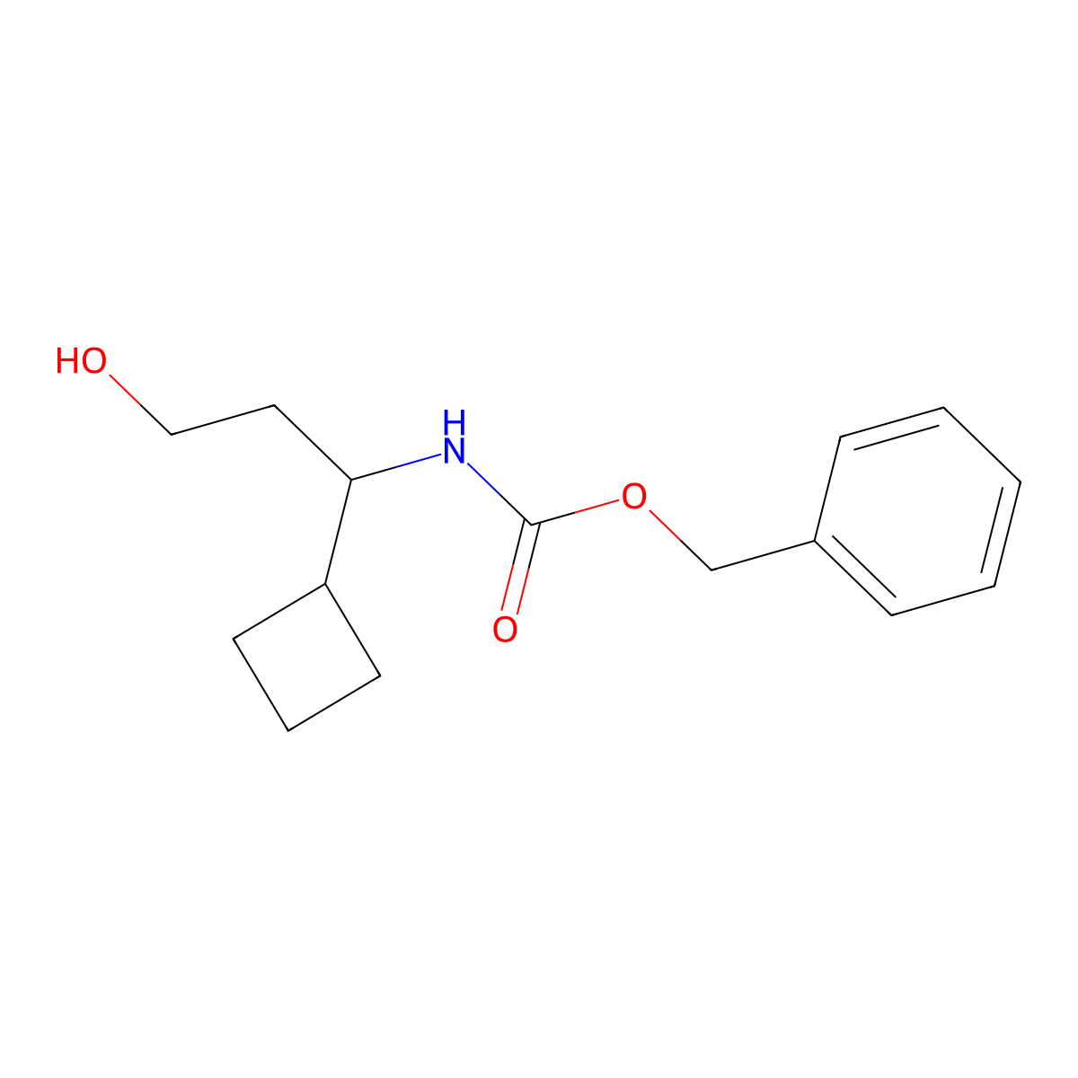 benzyl N-(1-cyclobutyl-3-hydroxypropyl)carbamate molecular structure, CAS 2680767-68-2