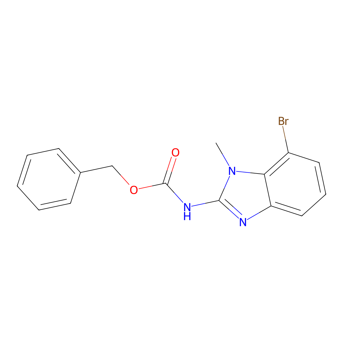 benzyl N-(7-bromo-1-methyl-1H-1,3-benzodiazol-2-yl)carbamate molecular structure, CAS 2680767-79-5
