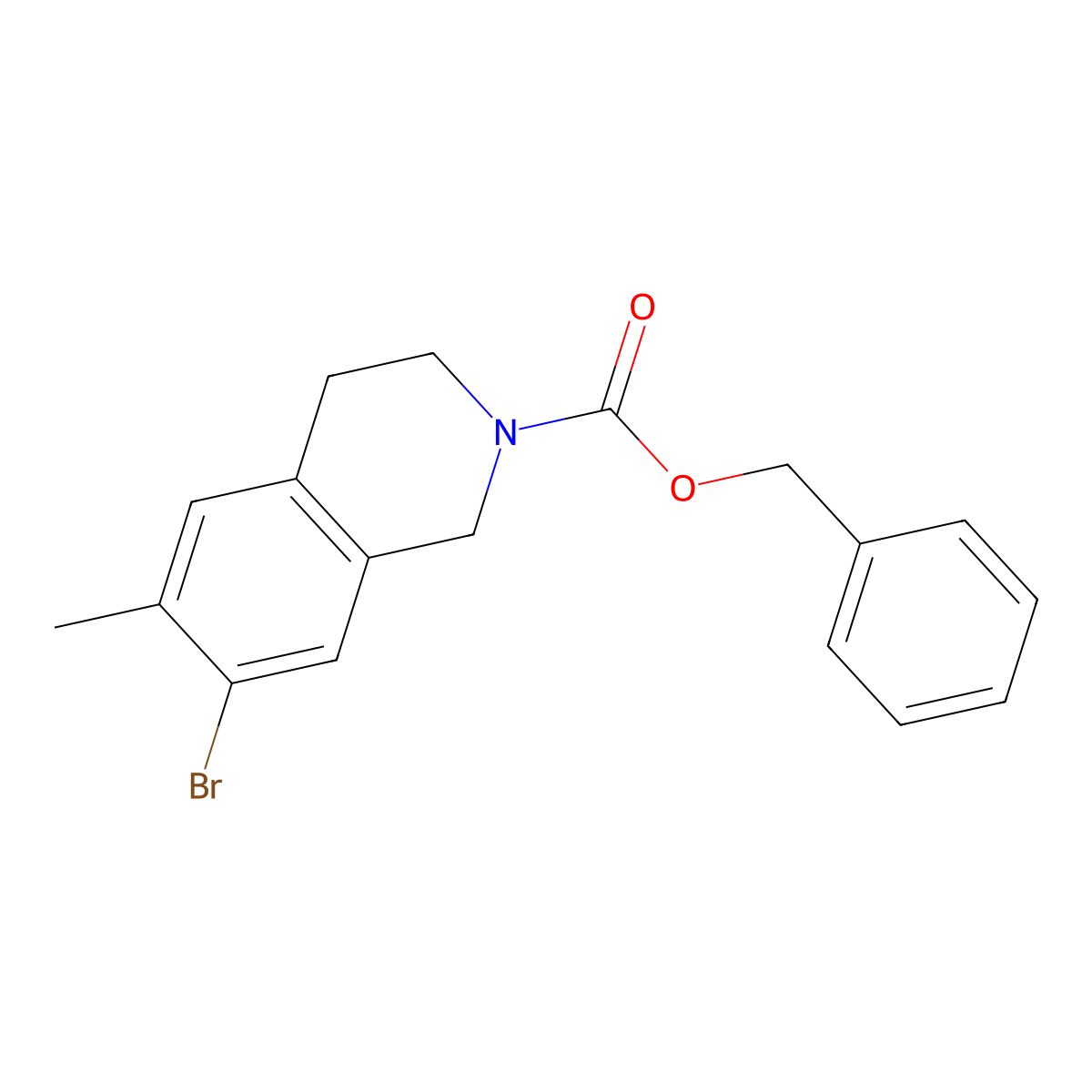 Benzyl 7-bromo-6-methyl-1,2,3,4-tetrahydroisoquinoline-2-carboxylate molecular structure, CAS 2680767-81-9