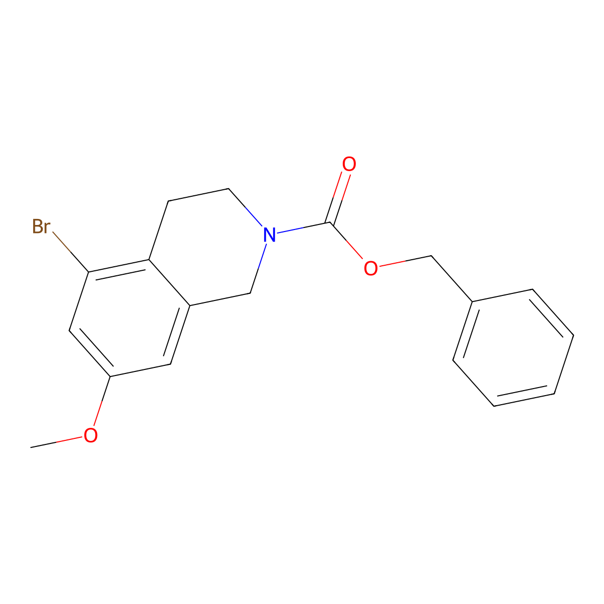 Benzyl 5-bromo-7-methoxy-1,2,3,4-tetrahydroisoquinoline-2-carboxylate molecular structure, CAS 2680767-83-1