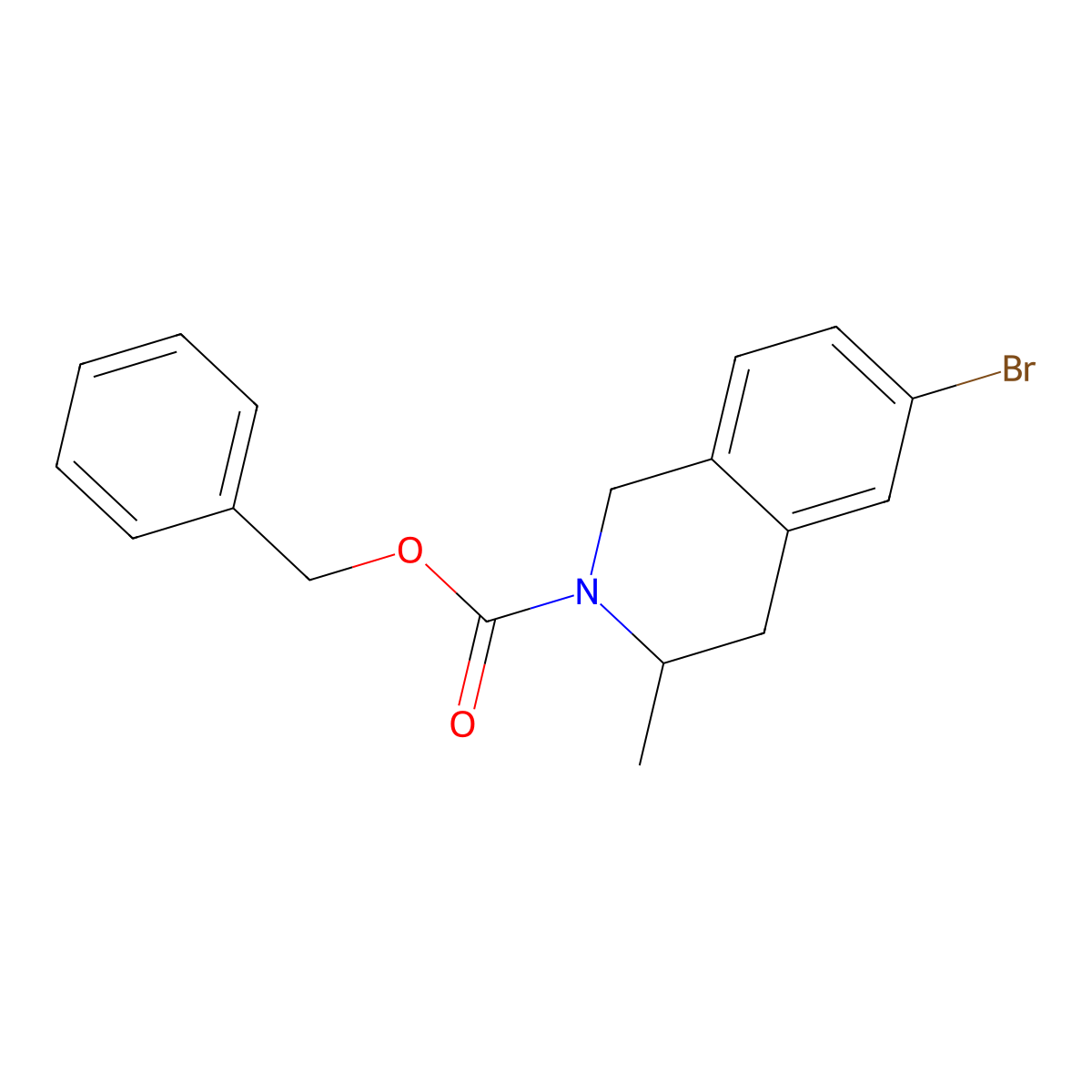 Benzyl 6-bromo-3-methyl-1,2,3,4-tetrahydroisoquinoline-2-carboxylate molecular structure, CAS 2680767-85-3