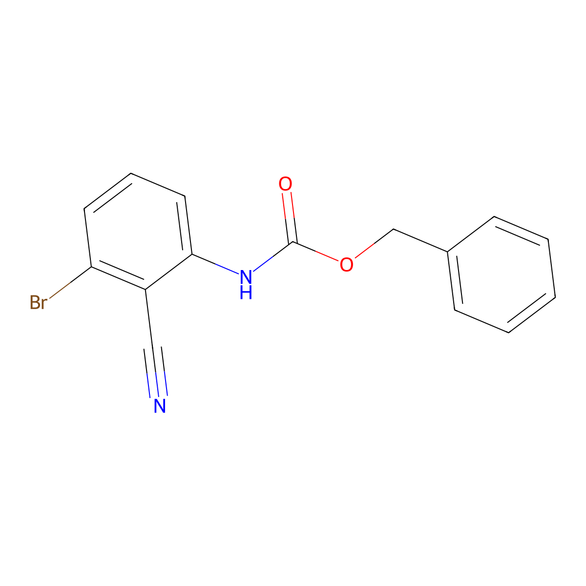 benzyl N-(3-bromo-2-cyanophenyl)carbamate molecular structure, CAS 2680767-86-4