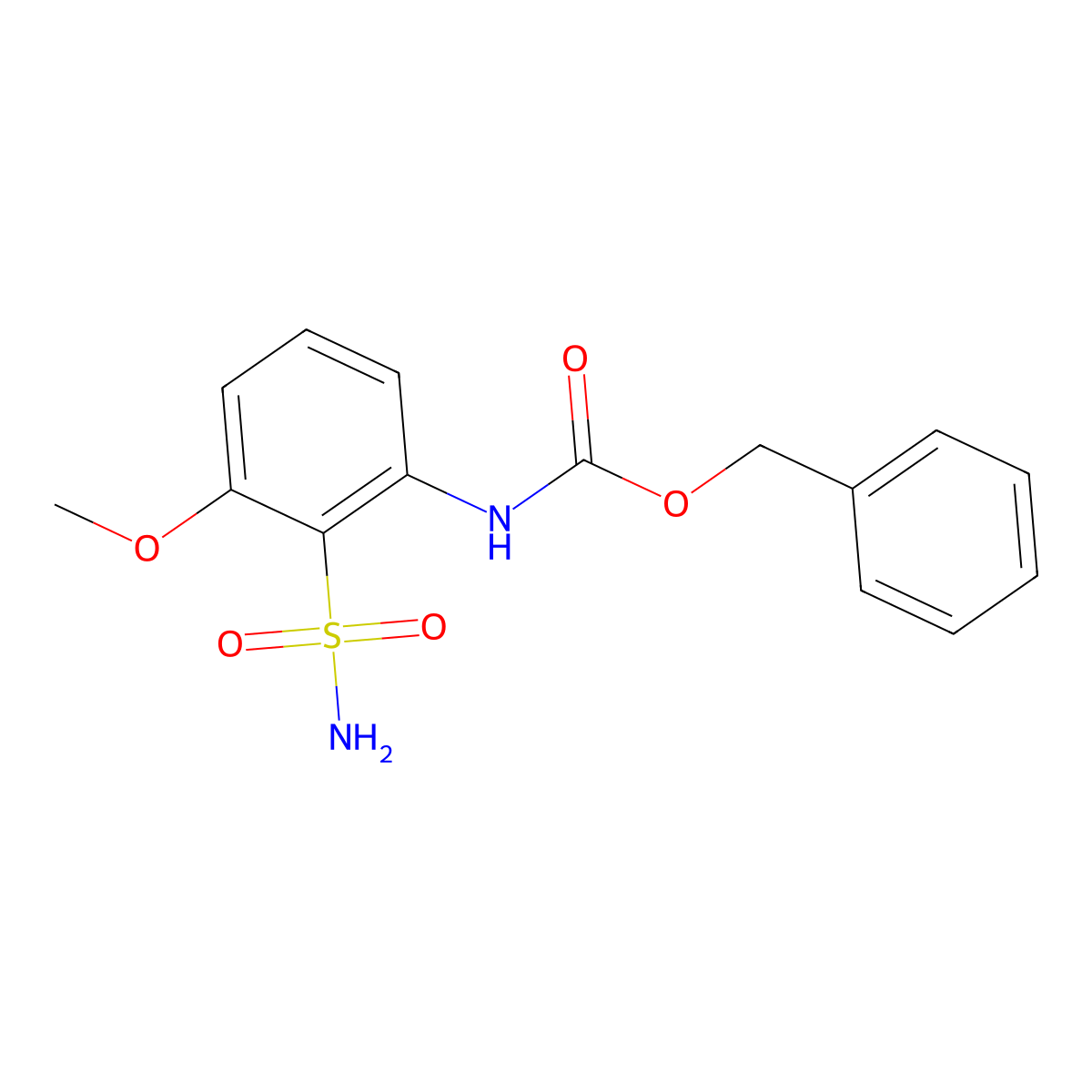 benzyl N-(3-methoxy-2-sulfamoylphenyl)carbamate molecular structure, CAS 2680767-87-5