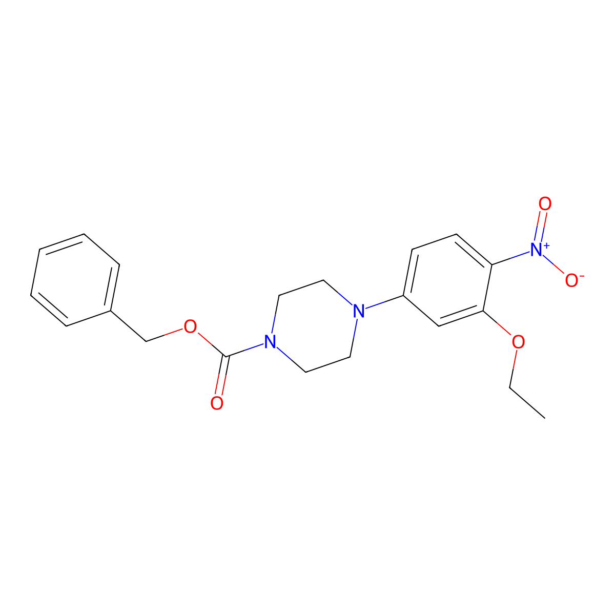 Benzyl 4-(3-ethoxy-4-nitrophenyl)piperazine-1-carboxylate molecular structure, CAS 2680767-89-7