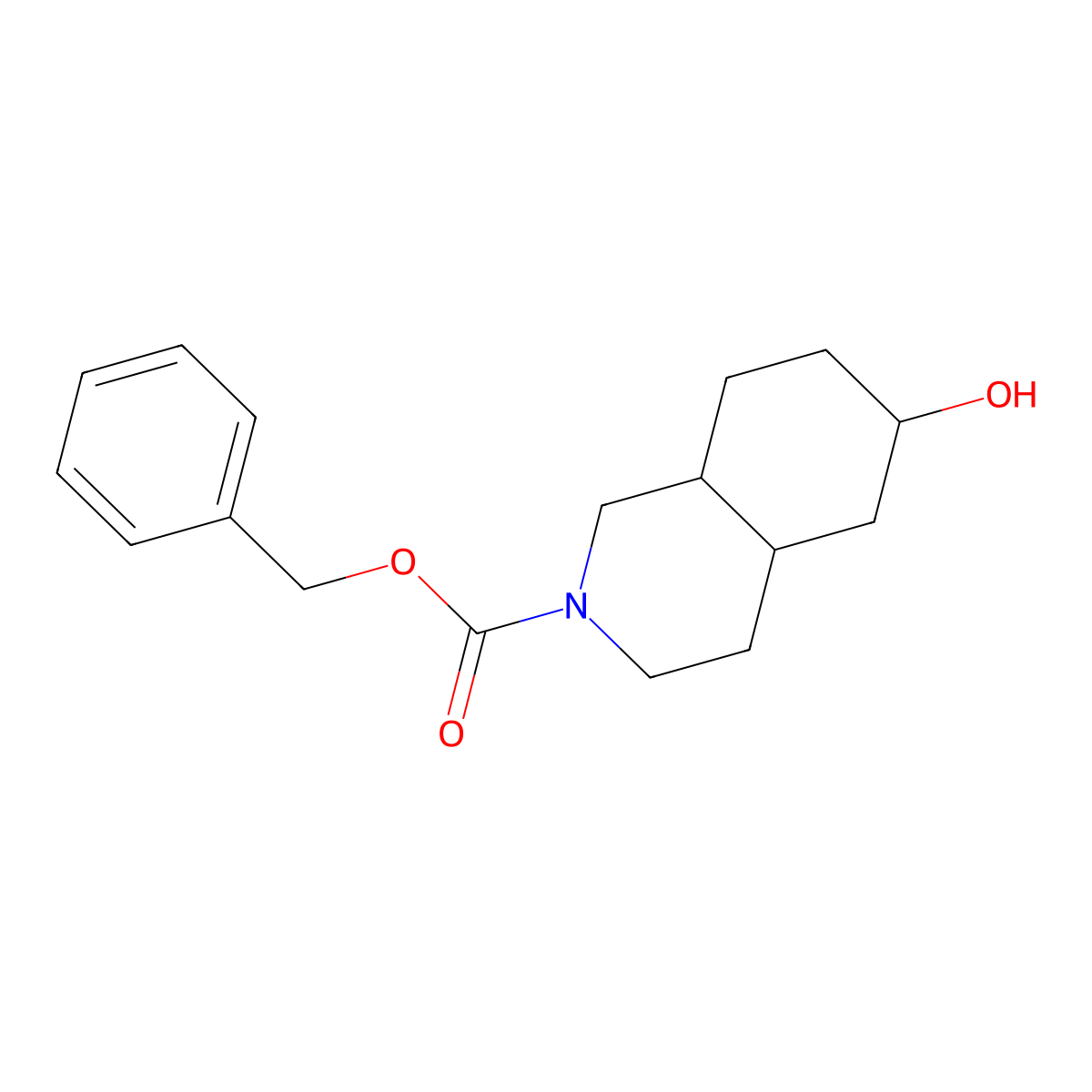 Benzyl 6-hydroxy-decahydroisoquinoline-2-carboxylate molecular structure, CAS 2680767-93-3