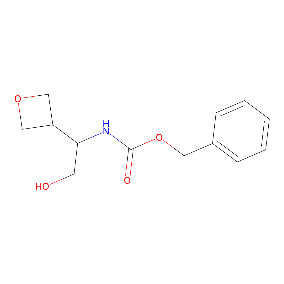 benzyl N-[2-hydroxy-1-(oxetan-3-yl)ethyl]carbamate molecular structure, CAS 2680768-01-6