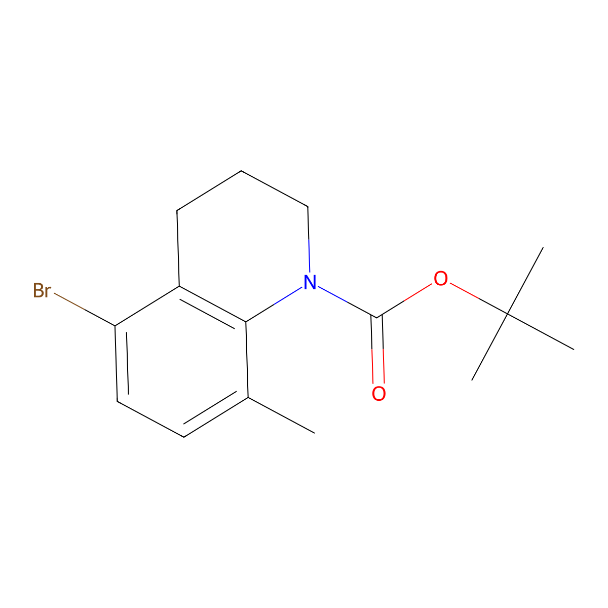 Tert-butyl 5-bromo-8-methyl-1,2,3,4-tetrahydroquinoline-1-carboxylate molecular structure, CAS 2680768-07-2