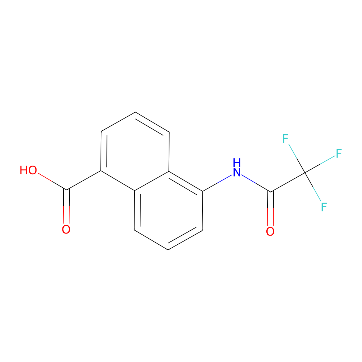 5-(2,2,2-Trifluoroacetamido)naphthalene-1-carboxylic acid molecular structure, CAS 2680768-11-8