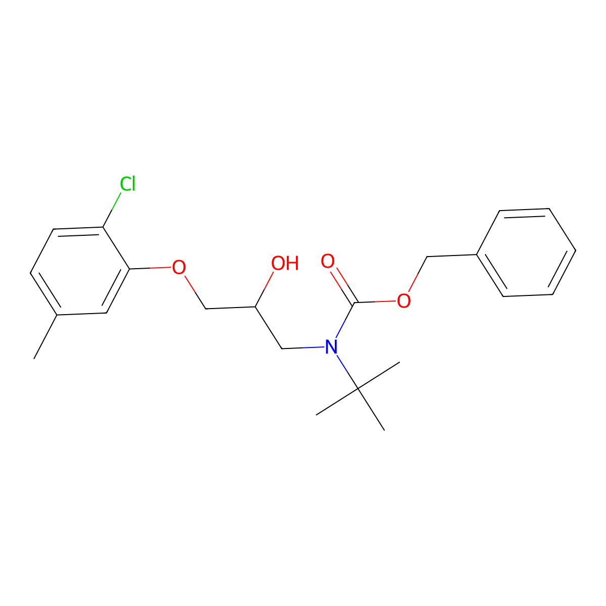 benzyl N-tert-butyl-N-[3-(2-chloro-5-methylphenoxy)-2-hydroxypropyl]carbamate molecular structure, CAS 2680768-17-4