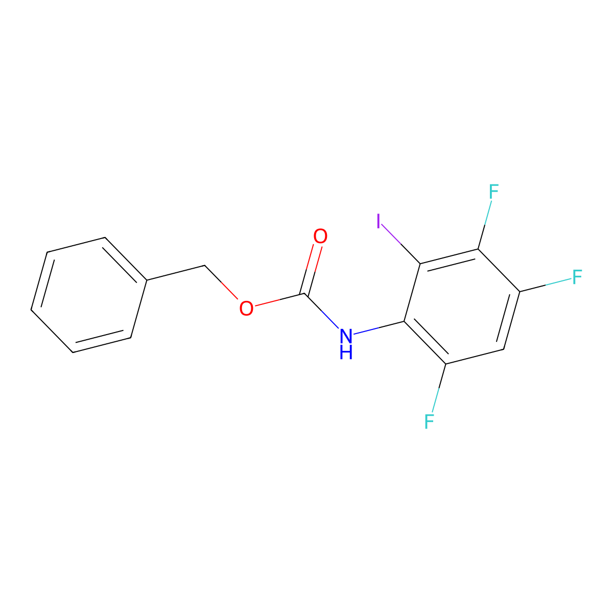 benzyl N-(3,4,6-trifluoro-2-iodophenyl)carbamate molecular structure, CAS 2680768-27-6